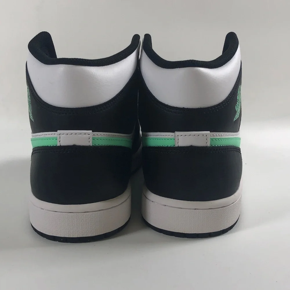 Nike Air Jordan 1 Mid Green Glow White Black Shoes DQ8426-103 Men's no box - Picture 4 of 4
